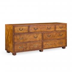  Henredon Furniture Henredon Campaign Mid Century Oak and Brass Lowboy Dresser - 4558664