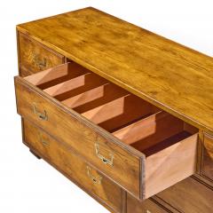  Henredon Furniture Henredon Campaign Mid Century Oak and Brass Lowboy Dresser - 4609478