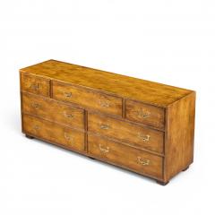 Henredon Furniture Henredon Campaign Mid Century Oak and Brass Lowboy Dresser - 4609480