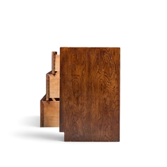  Henredon Furniture Henredon Campaign Mid Century Oak and Brass Lowboy Dresser - 4739659