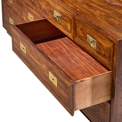  Henredon Furniture Henredon Campaign Mid Century Oak and Brass Lowboy Dresser - 4739666
