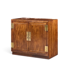  Henredon Furniture Henredon Campaign Mid Century Walnut and Brass Cabinet - 4742548