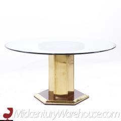  Henredon Furniture Henredon Mid Century Brass and Glass Pedestal Dining Table - 3691208