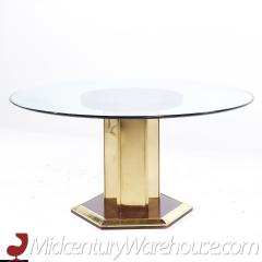  Henredon Furniture Henredon Mid Century Brass and Glass Pedestal Dining Table - 3691209