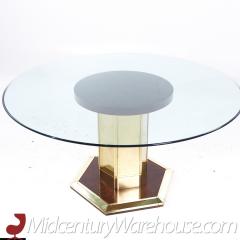  Henredon Furniture Henredon Mid Century Brass and Glass Pedestal Dining Table - 3691210