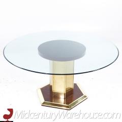  Henredon Furniture Henredon Mid Century Brass and Glass Pedestal Dining Table - 3691211