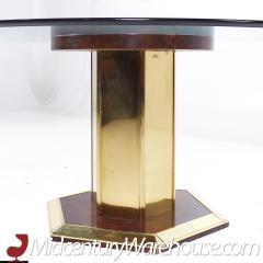  Henredon Furniture Henredon Mid Century Brass and Glass Pedestal Dining Table - 3691212