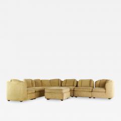  Henredon Furniture Henredon Mid Century Folio 500 7 Piece Modular Scallop Back Sectional Sofa - 3758483