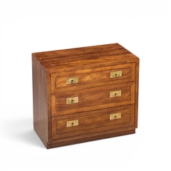  Henredon Furniture Henredon Scene One Oak and Brass Campaign Dresser Chests of Drawers Pair - 4711662