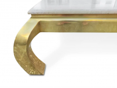  Henredon Furniture Henredon Vintage Hollywood Regency Style Polished Travertine Brass Coffee Table - 2699612