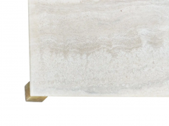  Henredon Furniture Henredon Vintage Hollywood Regency Style Polished Travertine Brass Coffee Table - 2699636