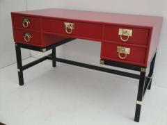  Henredon Furniture Red Lacquered Campaign Desk by Henredon - 894020