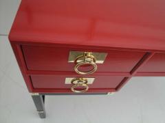  Henredon Furniture Red Lacquered Campaign Desk by Henredon - 894026