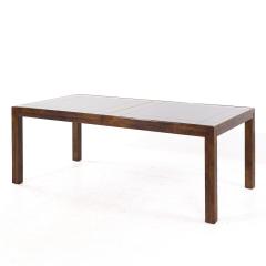  Henredon Henredon Mid Century Walnut Mirrored Top Expanding Dining Table with 2 Leaves - 3937815