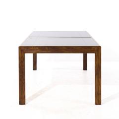  Henredon Henredon Mid Century Walnut Mirrored Top Expanding Dining Table with 2 Leaves - 3937818