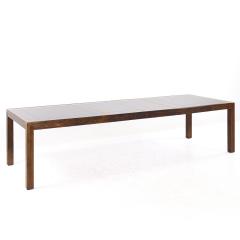  Henredon Henredon Mid Century Walnut Mirrored Top Expanding Dining Table with 2 Leaves - 3937821