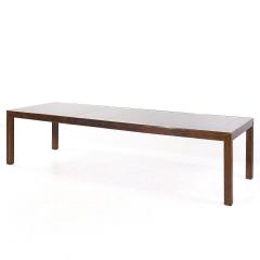  Henredon Henredon Mid Century Walnut Mirrored Top Expanding Dining Table with 2 Leaves - 3937822