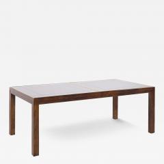  Henredon Henredon Mid Century Walnut Mirrored Top Expanding Dining Table with 2 Leaves - 3940005