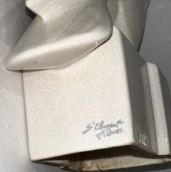  Henri Guingot Henri Guingot Saint Clement France White Crackle Ceramic Dove - 3827747