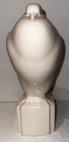  Henri Guingot Henri Guingot Saint Clement France White Crackle Ceramic Dove - 3827755
