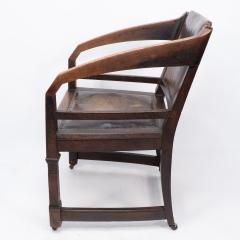  Henry Van De Velde Henry Van De Velde Style of an Arts Crafts Oak Armchair Original Leather - 4236790