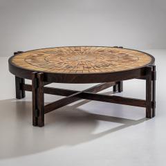  Herbarium Coffee Table with Floral Impressions by Roger Capron France 1960s - 4370224