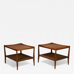  Heritage Furniture Heritage American Modern Walnut Cane End Tables USA 1960s - 4320268