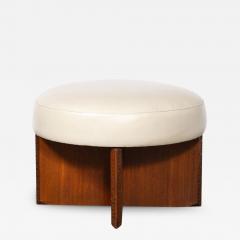  Heritage Furniture Mid Century Mahogany Swivel Ottoman in Holly Hunt Leather by Frank Lloyd Wright - 3444374