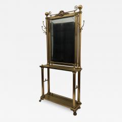  Heritage Furniture Neoclassical Brass Hall Tree Coat Rack Mirror and Table - 443850