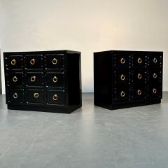  Heritage Furniture Pair Dorothy Draper for Heritage Style Espana Chests Nightstands Black Lacquer - 3015175