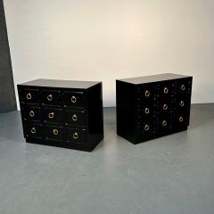  Heritage Furniture Pair Dorothy Draper for Heritage Style Espana Chests Nightstands Black Lacquer - 3015176
