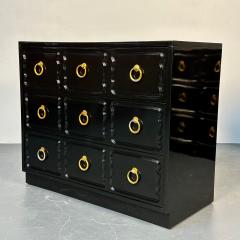  Heritage Furniture Pair Dorothy Draper for Heritage Style Espana Chests Nightstands Black Lacquer - 3015179