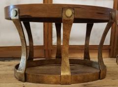  Heritage Furniture Pair of 1960s Heritage Cypress Oval Side Tables with Gilt Iron Bases - 4395581