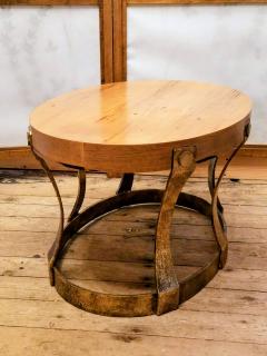  Heritage Furniture Pair of 1960s Heritage Cypress Oval Side Tables with Gilt Iron Bases - 4395585