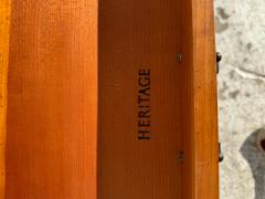  Heritage Furniture Pair of Heritage Furniture Parquet Top Hollywood Regency Walnut End Tables - 4424082