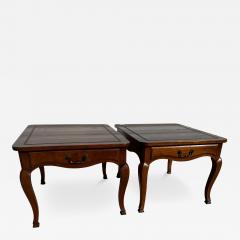  Heritage Furniture Pair of Heritage Furniture Parquet Top Hollywood Regency Walnut End Tables - 4426787