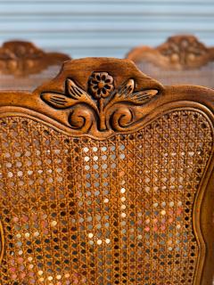  Heritage Furniture Set of 5 Walnut Cane Back French Provincial Side Chairs - 4330751