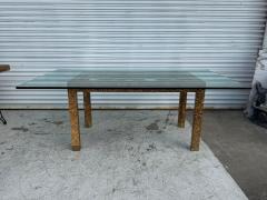  Heritage Henredon Henredon Fretwork Tortoise Shell Base w 3 4 Glass Top Dining Table - 4359945