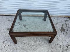  Heritage Henredon Henredon Walnut with Inset Glass top Coffee Table - 4386461