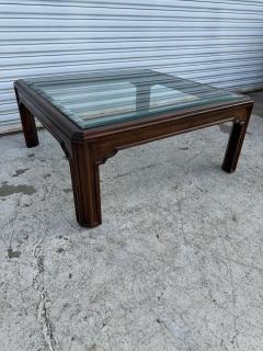  Heritage Henredon Henredon Walnut with Inset Glass top Coffee Table - 4386466