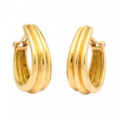  Herm s 18k Gold Hermes Hoop Earrings - 356007