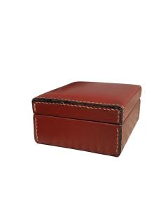  Herm s 1950s Stitched leather box attributed to Paul Dupre Lafon for Herm s - 4695069