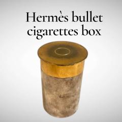  Herm s 1970s Silver plated and brass bullet cigarettes box by Herm s - 4471247