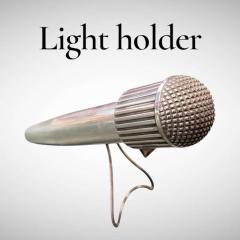  Herm s 1970s Silver plated microphone table lighter holder - 4771411