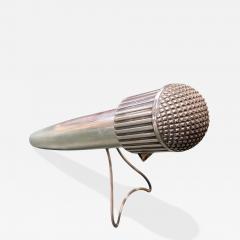  Herm s 1970s Silver plated microphone table lighter holder - 4772369