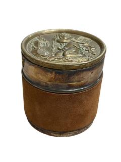  Herm s 1970s Suede and silver plated putti box by Herm s - 4579917
