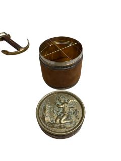  Herm s 1970s Suede and silver plated putti box by Herm s - 4579919