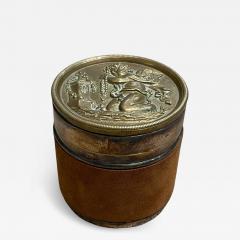  Herm s 1970s Suede and silver plated putti box by Herm s - 4580130