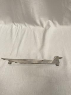  Herm s 1970s Wiener dog silver plated letter opener dog - 3648056
