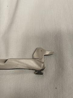  Herm s 1970s Wiener dog silver plated letter opener dog - 3648058